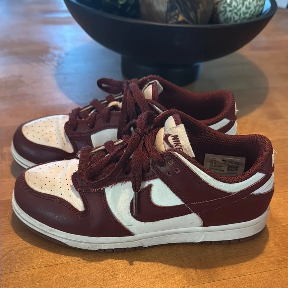 Nike Maroon and White Sneakers Classic Style